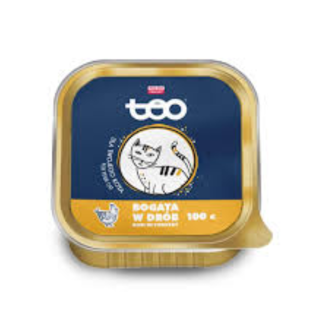 TEO PATE FOR CATS RICH IN POULTRY 100GR (ALUMINUM TRAY)